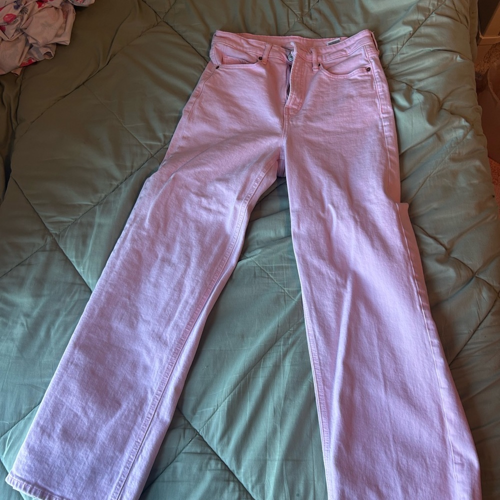 American Apparel Pink Straight Leg Jeans
